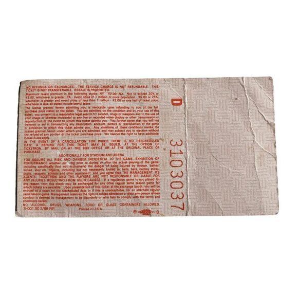 KEITH RICHARDS & THE X-PENSIVE WINOS TOWER THEATRE DEC 2 1988 Ticket Stub - Picture 2 of 2